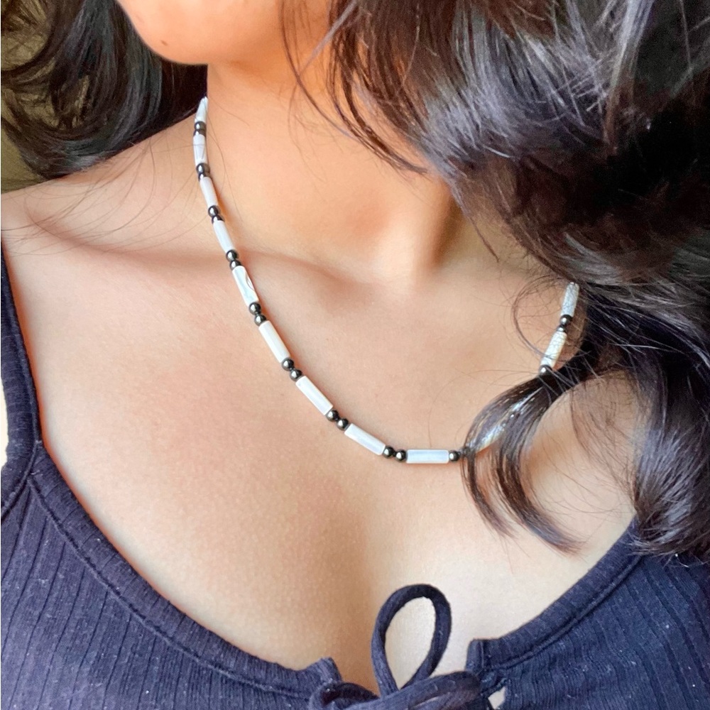 Beaded Marble Necklace